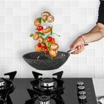 Black Line Granit 28 cm Wok Tava