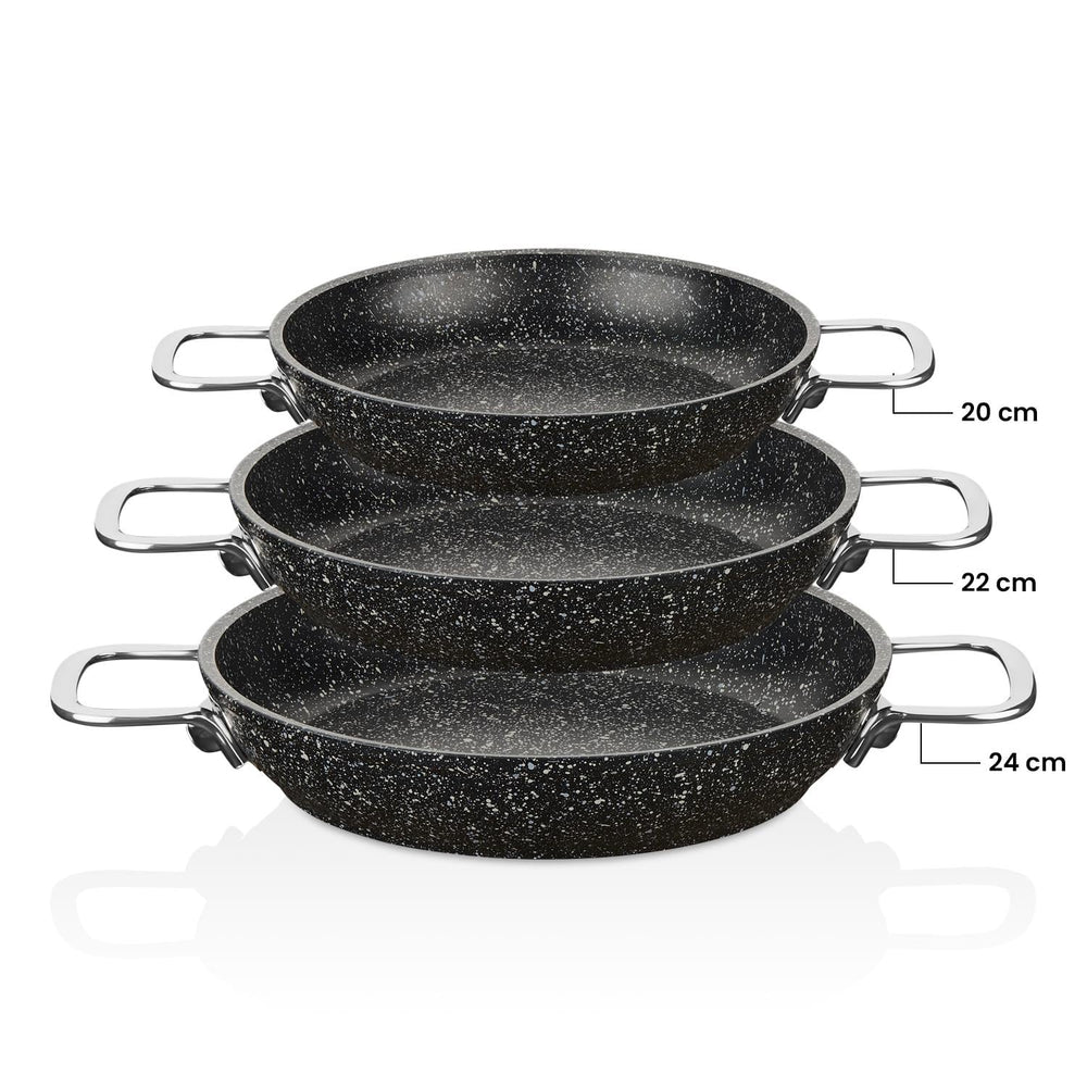 Black Line 20-22-24 cm Granit Sahan Seti