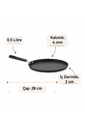 Black Line Granit 24 cm Krep Tavası