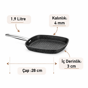 Black Line Granit 28x28 cm Kapaksız Kare Tava