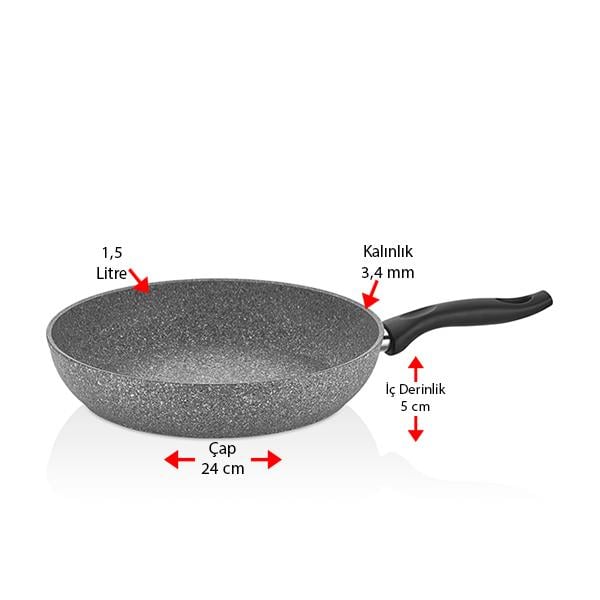 Cost 3 Parça Granit Tencere & Tava Seti - 24 cm Karnıyarık 24 cm Tava