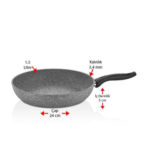 Cost 3 Parça Granit Tencere & Tava Seti - 24 cm Karnıyarık 24 cm Tava