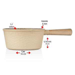 Creamy 18 cm Krem Döküm Cam Kapaklı Sosluk Tava
