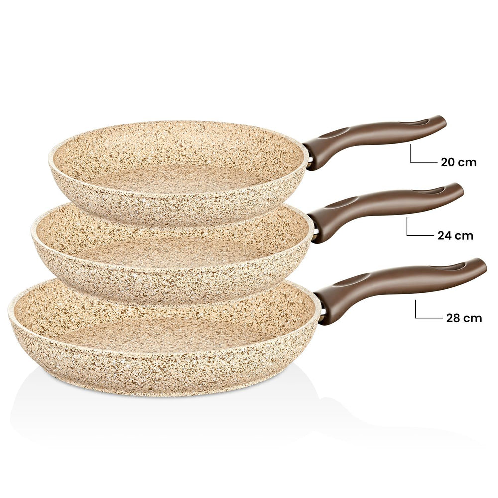 Creamy 20-24-28 cm Granit Tava Seti