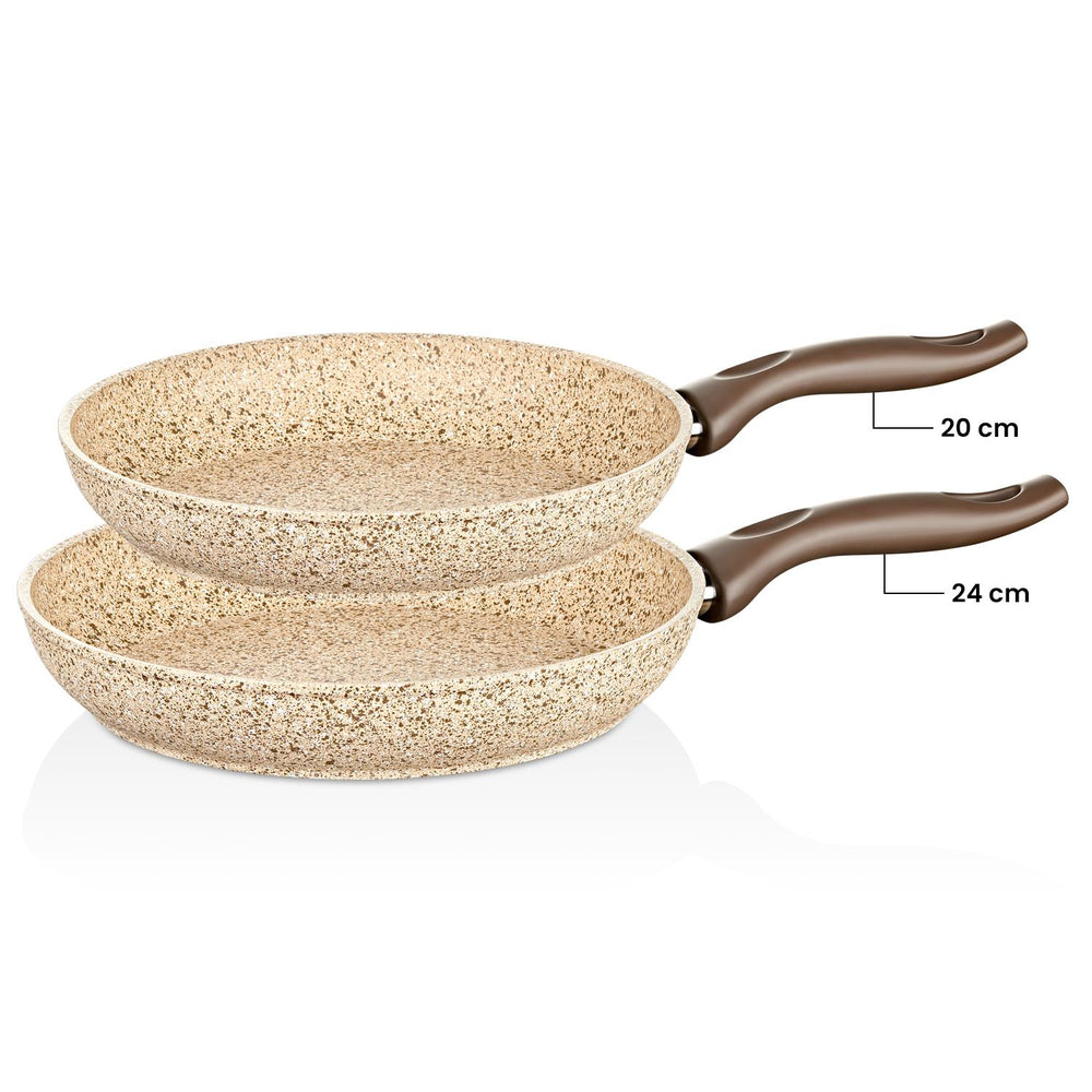 Creamy 20-24 cm Granit Tava Seti