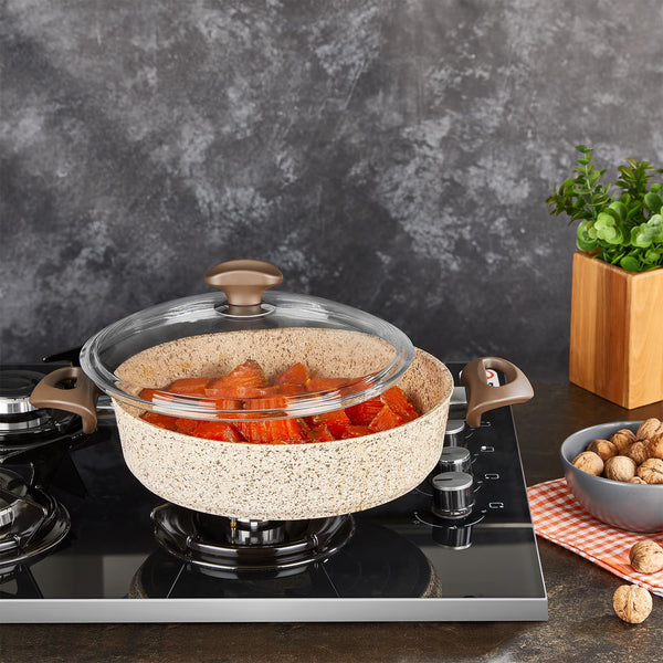 Creamy 3 Parça Granit Tencere & Tava Set - 26 cm Karnıyarık 26 cm Tava