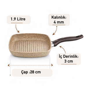 Creamy Granit 28x28 cm Kapaksız Kare Tava