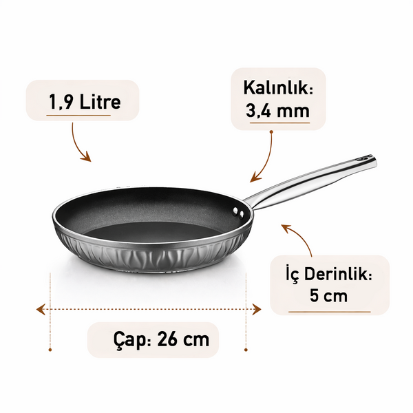 Markiz Granit 7 Parça Gri Tencere Seti