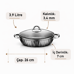 Markiz Granit 7 Parça Gri Tencere Seti